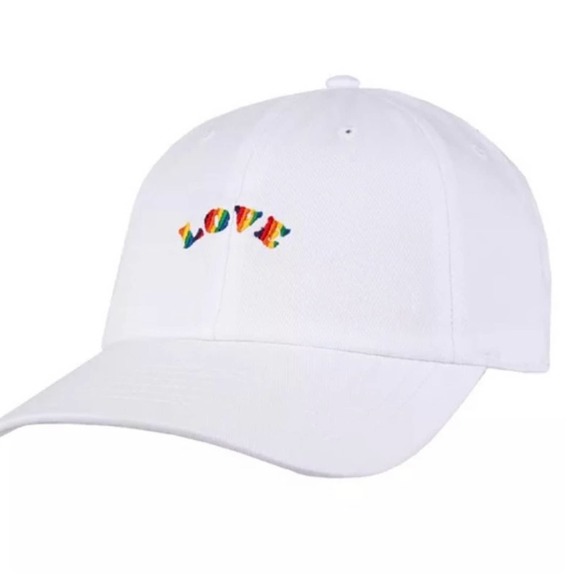 Wembley "Love" Rainbow Embroidered Adjustable Baseball Cap - Picture 1 of 12